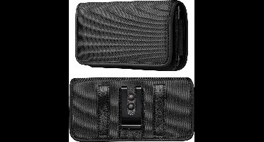 Riem Holster Hoesje - Universeel Telefoonhoesje Nylon Holster Zwart 5.5 inch
