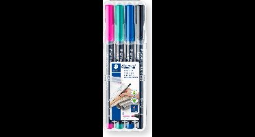 STAEDTLER Lumocolor permanent pen F 318 - Box met 4 kleuren