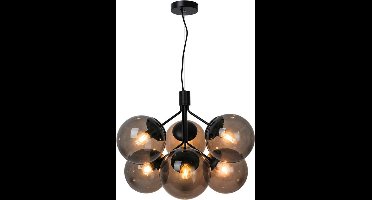 Nordlux Ivona-hanglamp-6xE27-smoke glas/zwart