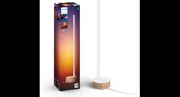 Philips Hue gradient Signe tafellamp - wit en gekleurd licht - houtkleurig