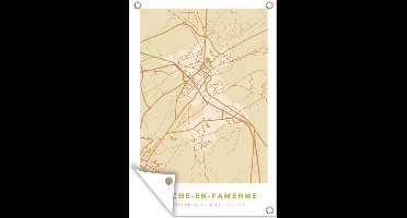 Tuindecoratie Vintage - Kaart - Plattegrond - Marche-en-Famenne - Stadskaart - 40x60 cm - Tuinposter - Tuindoek