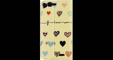 Mobilize Magnet Book Card Stand Case Huawei Ascend G7 I Love You