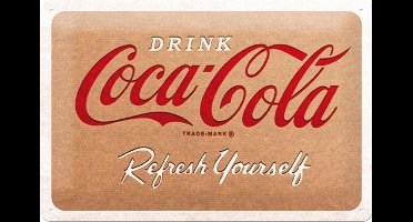 Coca-Cola Cardboard Logo Metalen Bord - 20 x 30 cm