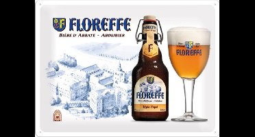 Floreffe Abdijbier Metalen wandbord in reliëf 30 x 40 cm