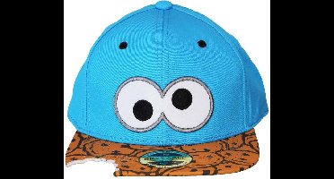 Sesamstraat - Cookie Monster Bite Snapback Cap - Blauw/Bruin