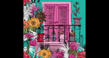 Duni Servetten Balcony 3-laags 33 X 33 Cm Papier Roze 20 Stuks