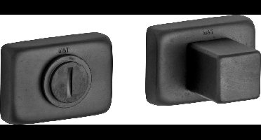 Toiletgarnituur - Mat zwart - Messing - M&T - M&T Mini rechthoekig, mat zwart PVD, 47x33x10mm