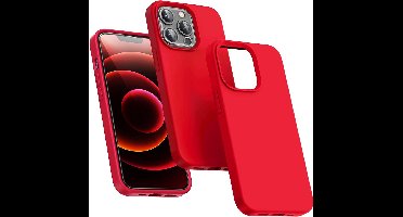 Hoesje Geschikt voor iPhone 14 Pro Max – Liquid Siliconen Backcover – Rood