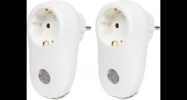 Benson Stekker met lichtsensor - 2x stuks - wit - Stekkerlamp - Stopcontact