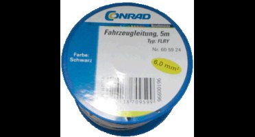 Conrad Components 605924 Voertuigsnoer FLRY-B 1 x 6 mm² Zwart 5 m