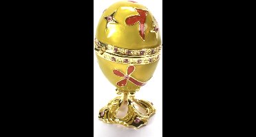 Luxe Decoratief Ei met Kristallen — Verzamelstuk in Keizerlijke Stijl — Handgemaakt, van de Czars Collectie door Atlas Editions voor verzamelaars, niet geschikt voor kinderen jonger dan 14 jaar.