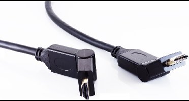 HDMI kabel - 180° draaibare connectoren (boven/beneden) - versie 1.4 (4K 30Hz) - 0,50 meter