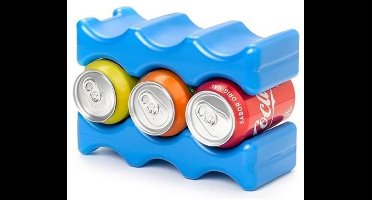 Plasticforte Koelelementen voor blikjes - 22 x 9 cm - 1x - blauw - blikken koelelement