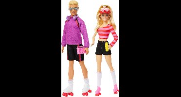 Barbie 65 jaar Fashionistas - Barbie en Ken pop - Geïnspireerd klassieke rolschaatserslook 1980