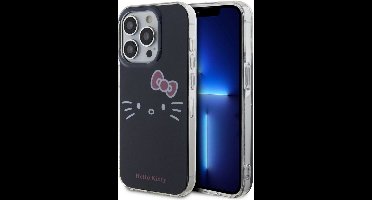 Hello Kitty iPhone 15 Pro TPU Back Cover hoesje - Kitty Face - Zwart