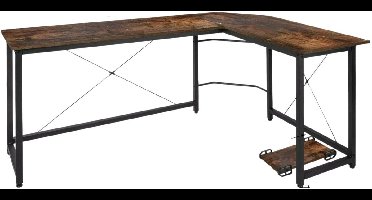 L-vormig Hoekbureau Fioren - Voor Thuiswerken, Gaming & Kantoor - Ruim PC & Laptop Werkstation - 167 cm - Retro