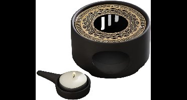 XEMM Rechaud - Warmhoudplaatje Theepot - Zwart met Koper Design - ø14,5 cm