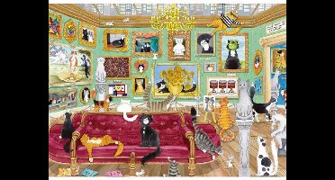 Gibsons legpuzzel Night at the Meowseum - 1000 stukjes dieren.