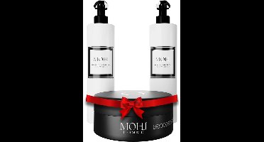 MOHI Repair & Style Set - Shampoo, Conditioner, Haargel en Hoofdhuid Massage Borstel - Herstelt en voedt beschadigd haar met sterke hold voor styling