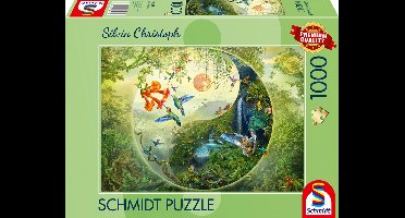 Schmidt Spiele - Yin & Yang, In het bos van de kolibries - Silvia Christoph - puzzel - 1000 stukjes