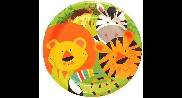 Daily Style – Kartonnen wegwerp bordjes – Jungle Dieren – 8 stuks – Wegwerpservies