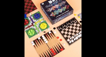 OOTB 10-in-1 Spelletjesdoos - Dammen, Schaken, Ganzenborden en meer