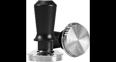 Boraboi® Koffiedrukker met veermechanisme en kalibratie voor constante druk bij espressozetten, 53mm roestvrijstalen basis, zwart