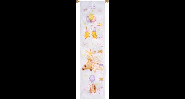 Vervaco - Telpakket kit - Geboorte - Groeimeter - Dierenfeestje - PN-0203306 - Borduren - Borduurpakket - Borduurpakket geboorte - Borduurpakket volwassenen