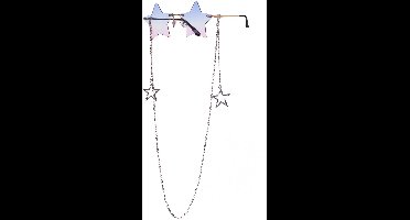 Feestbril Luxe - Festival Bril - Ster met Ketting - One Size - Volwassen - Unisex
