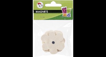 Magneet hout - Bloemen (4 st)