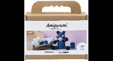 CC Haakpakket Amigurumi Wasbeer Zwart Blauw