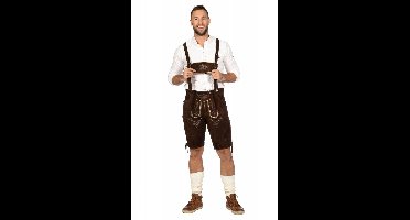 Lederhose Kort Heren Donkerbruin Elite - Maat 60