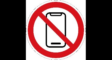 Geen smartphones verbodssticker - 40 cm