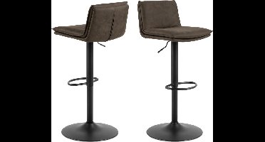 Barkruk Antraciet - 44x53x107cm - Zitdiepte 38cm - Set van 2