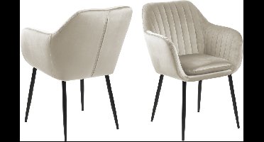 Bendt Eetkamerstoel 'Albin' Velvet, kleur Zand