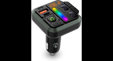Nedis FM-Audiotransmitter voor Auto - Gefixeerd - Handenvrij bellen / Luidsprekerfunctie - 1.00 " - Amber-Scherm - Bluetooth - PD 18 W / PD 20 W - Snelladen - Bass boost - Google Assistant / Siri - Zwart