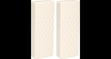Gerimport Waterverdamper - 4x - ivoor wit - keramiek - 400 ml - radiatorbak luchtbevochtiger - 7 x 18,5 cm