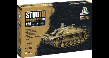 Italeri Modelbouwpakket Vliegtuigen - 25756 Stug III - Sturmhaubitze 105 - WWII Plastic - 1:56 - Modelbouw