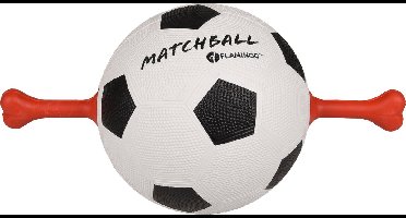 Hondenspeelgoed matchball voetbal - Zwart - 19 cm