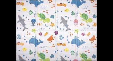 Let's Play Speelkleed - Speelmat - Luiermat - Hypo Allergeen Kunststof - 90 x 120 x 0,8 cm -  Zeedieren