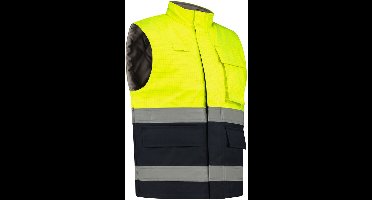 Dapro Safety Protector Multinorm Waterbestendige Bodywarmer - Maat 2XL - Marineblauw/Hi-Vis Geel - Vlamvertragend , antistatisch en chemicaliën resistent