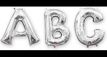 Vegaoo - Zilverkleurige aluminium letter ballon 32cm