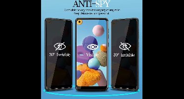 Geschikt voor Samsung Galaxy A21S / A21 Anti Spy Privacy Tempered Glass