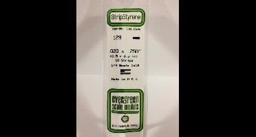 Evergreen Modelbouwdecoratie - 129 Strip 0,5mmX6,4mmX35cm - 10 stuks Styreen