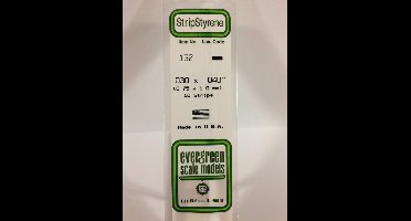 Evergreen Modelbouwdecoratie - 132 Strip 0,8mmX1,0mmX35cm - 10 stuks Styreen