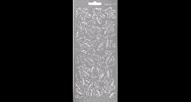 Stickers, twijgen, vel 10x23 cm, zilver, 1 vel
