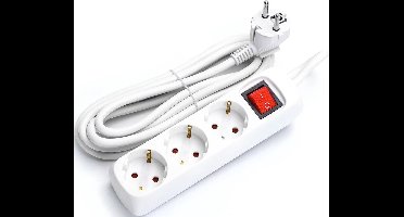 Stekkerdoos met Schakelaar - Verlengsnoer met Schakelaar - Igia Antris - 3680W - 3 Stopcontacten - 5 Meter - Wit | Nederland