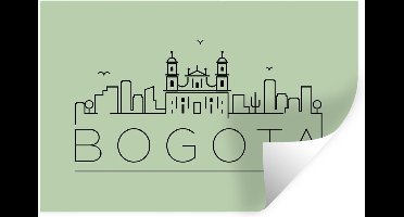 Muurstickers - Sticker Folie - Skyline "Bogota" groen - 30x20 cm - Plakfolie - Muurstickers Kinderkamer - Zelfklevend Behang - Zelfklevend behangpapier - Stickerfolie