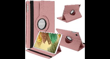 Hoesje Geschikt Voor Samsung Galaxy Tab A7 Lite Hoes bookcase - Galaxy Tab A7 Lite hoes 8.7 360 draaibare case Hoesje - Rose Goud