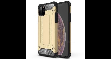 Hoesje Geschikt voor iPhone 11 Pro Armor Hoesje - Goud